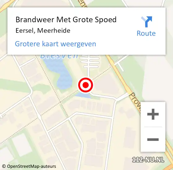 Locatie op kaart van de 112 melding: Brandweer Met Grote Spoed Naar Eersel, Meerheide op 28 mei 2020 11:18