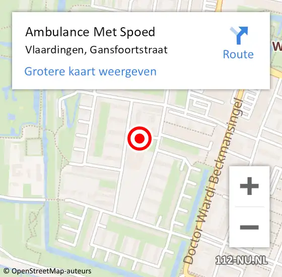 Locatie op kaart van de 112 melding: Ambulance Met Spoed Naar Vlaardingen, Gansfoortstraat op 28 mei 2020 11:44