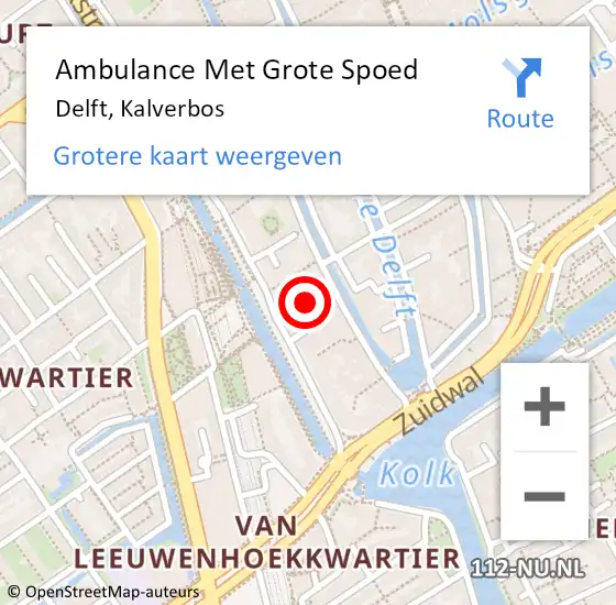 Locatie op kaart van de 112 melding: Ambulance Met Grote Spoed Naar Delft, Noord op 28 mei 2020 11:44