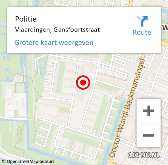Locatie op kaart van de 112 melding: Politie Vlaardingen, Gansfoortstraat op 28 mei 2020 11:47