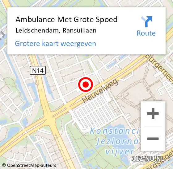 Locatie op kaart van de 112 melding: Ambulance Met Grote Spoed Naar Leidschendam, Ransuillaan op 28 mei 2020 12:31
