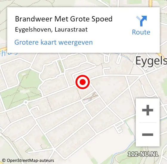 Locatie op kaart van de 112 melding: Brandweer Met Grote Spoed Naar Eygelshoven, Laurastraat op 28 mei 2020 13:50