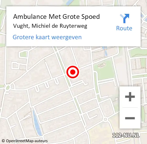 Locatie op kaart van de 112 melding: Ambulance Met Grote Spoed Naar Vught, Michiel de Ruyterweg op 28 mei 2020 14:44