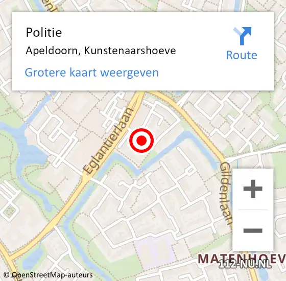 Locatie op kaart van de 112 melding: Politie Apeldoorn, Kunstenaarshoeve op 28 mei 2020 16:52