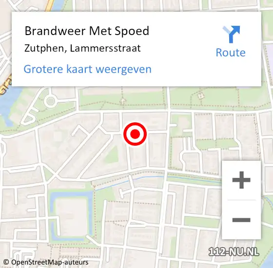 Locatie op kaart van de 112 melding: Brandweer Met Spoed Naar Zutphen, Lammersstraat op 28 mei 2020 16:53