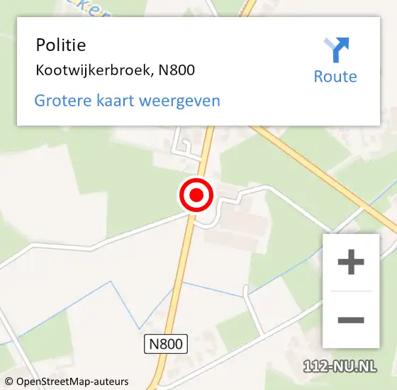 Locatie op kaart van de 112 melding: Politie Kootwijkerbroek, N800 op 28 mei 2020 17:25