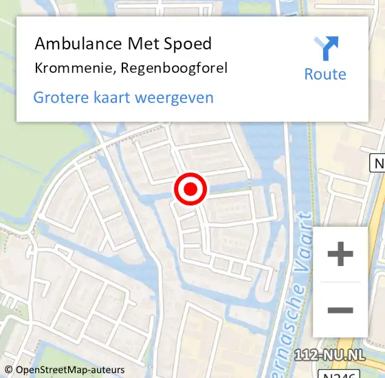 Locatie op kaart van de 112 melding: Ambulance Met Spoed Naar Krommenie, Regenboogforel op 28 mei 2020 18:26