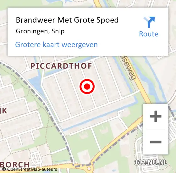 Locatie op kaart van de 112 melding: Brandweer Met Grote Spoed Naar Groningen, Snip op 28 mei 2020 19:50