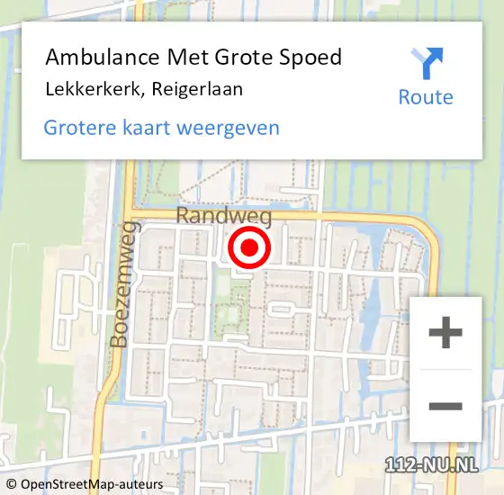 Locatie op kaart van de 112 melding: Ambulance Met Grote Spoed Naar Lekkerkerk, Reigerlaan op 28 mei 2020 22:02
