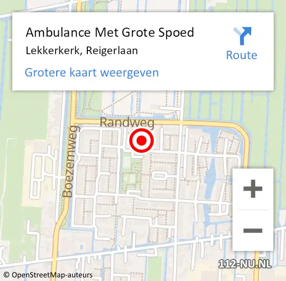 Locatie op kaart van de 112 melding: Ambulance Met Grote Spoed Naar Lekkerkerk, Reigerlaan op 28 mei 2020 22:03