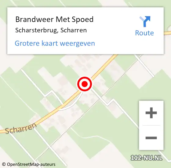 Locatie op kaart van de 112 melding: Brandweer Met Spoed Naar Scharsterbrug, Scharren op 28 mei 2020 22:08