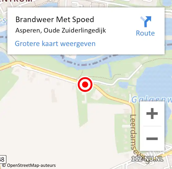 Locatie op kaart van de 112 melding: Brandweer Met Spoed Naar Asperen, Oude Zuiderlingedijk op 28 mei 2020 22:08