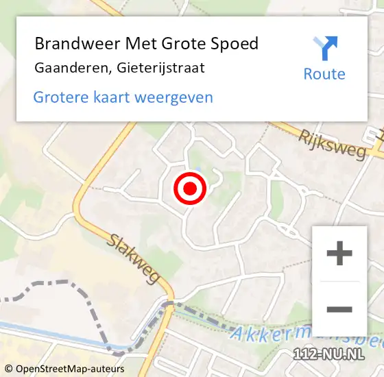 Locatie op kaart van de 112 melding: Brandweer Met Grote Spoed Naar Gaanderen, Gieterijstraat op 28 mei 2020 22:29