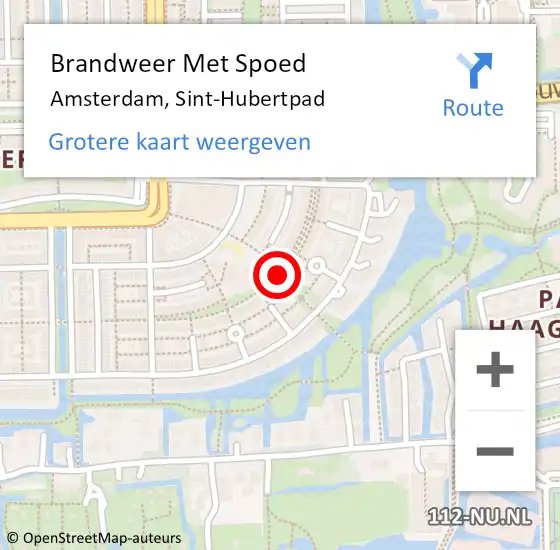 Locatie op kaart van de 112 melding: Brandweer Met Spoed Naar Amsterdam, Sint-Hubertpad op 29 mei 2020 04:22