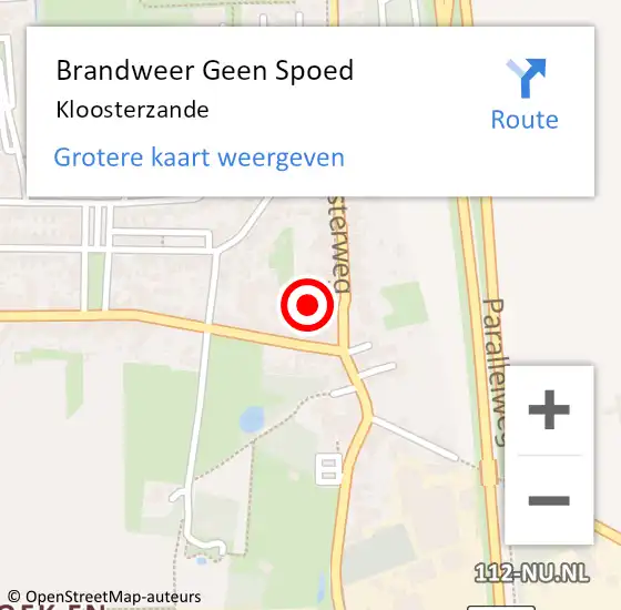 Locatie op kaart van de 112 melding: Brandweer Geen Spoed Naar Kloosterzande op 29 mei 2020 08:00