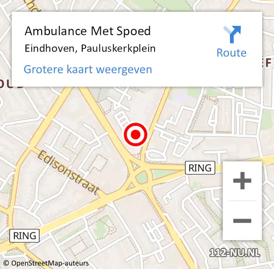 Locatie op kaart van de 112 melding: Ambulance Met Spoed Naar Eindhoven, Pauluskerkplein op 29 mei 2020 08:58