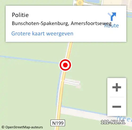 Locatie op kaart van de 112 melding: Politie Bunschoten-Spakenburg, Amersfoortseweg op 29 mei 2020 09:59