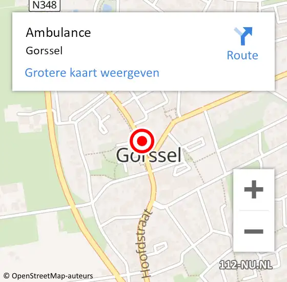 Locatie op kaart van de 112 melding: Ambulance Gorssel op 29 mei 2020 10:15