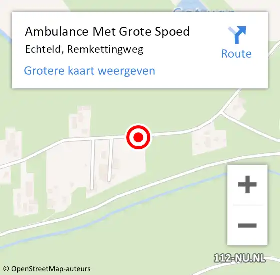 Locatie op kaart van de 112 melding: Ambulance Met Grote Spoed Naar Echteld, Remkettingweg op 29 mei 2020 10:45