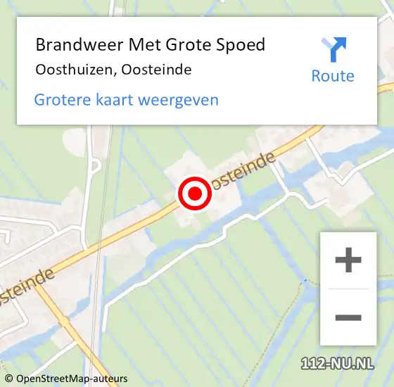 Locatie op kaart van de 112 melding: Brandweer Met Grote Spoed Naar Oosthuizen, Oosteinde op 29 mei 2020 12:12