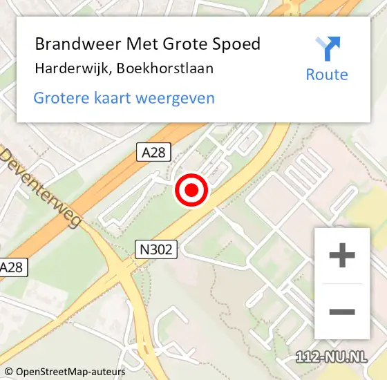 Locatie op kaart van de 112 melding: Brandweer Met Grote Spoed Naar Harderwijk, Boekhorstlaan op 29 mei 2020 13:32