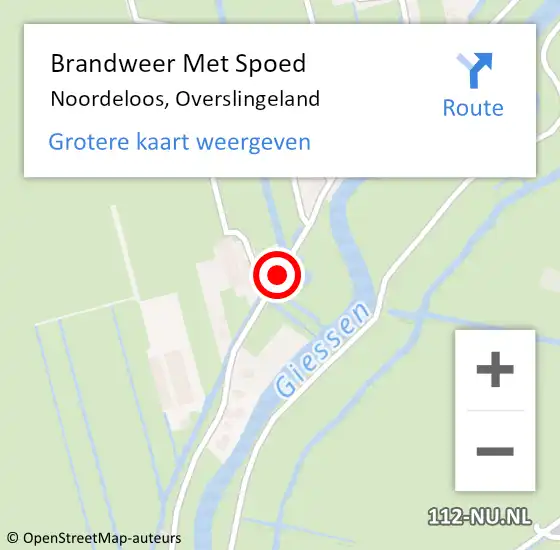 Locatie op kaart van de 112 melding: Brandweer Met Spoed Naar Noordeloos, Overslingeland op 29 mei 2020 14:08