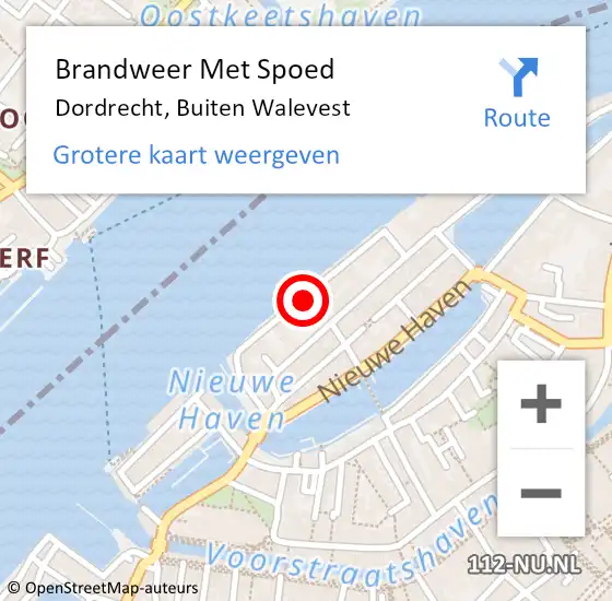 Locatie op kaart van de 112 melding: Brandweer Met Spoed Naar Dordrecht, Buiten Walevest op 29 mei 2020 14:28