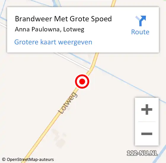 Locatie op kaart van de 112 melding: Brandweer Met Grote Spoed Naar Anna Paulowna, Lotweg op 29 mei 2020 14:39