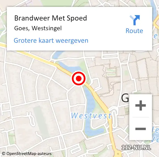 Locatie op kaart van de 112 melding: Brandweer Met Spoed Naar Goes, Westsingel op 29 mei 2020 14:49