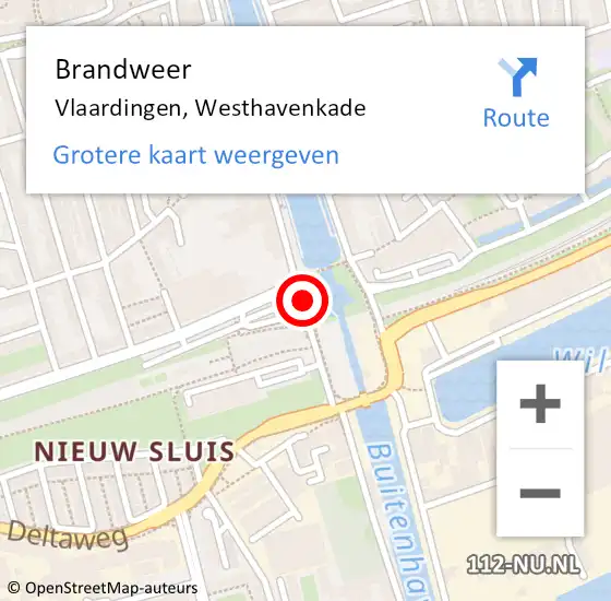 Locatie op kaart van de 112 melding: Brandweer Vlaardingen, Westhavenkade op 29 mei 2020 15:09