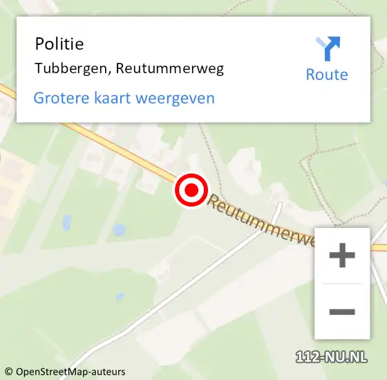 Locatie op kaart van de 112 melding: Politie Tubbergen, Reutummerweg op 29 mei 2020 15:11