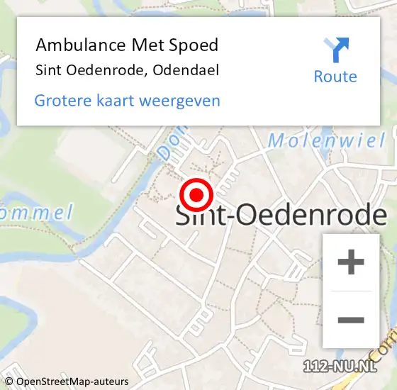 Locatie op kaart van de 112 melding: Ambulance Met Spoed Naar Sint Oedenrode, Odendael op 29 mei 2020 15:26