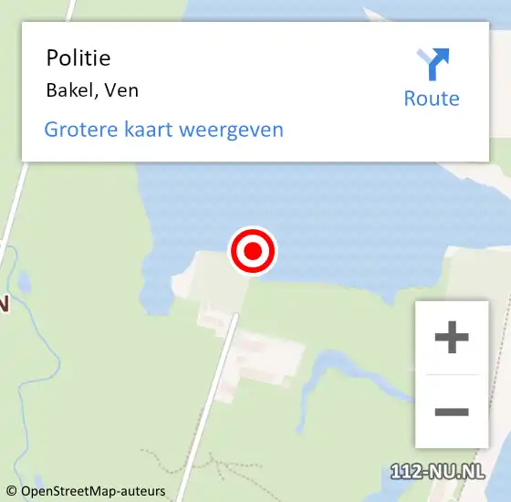 Locatie op kaart van de 112 melding: Politie Bakel, Ven op 29 mei 2020 15:33