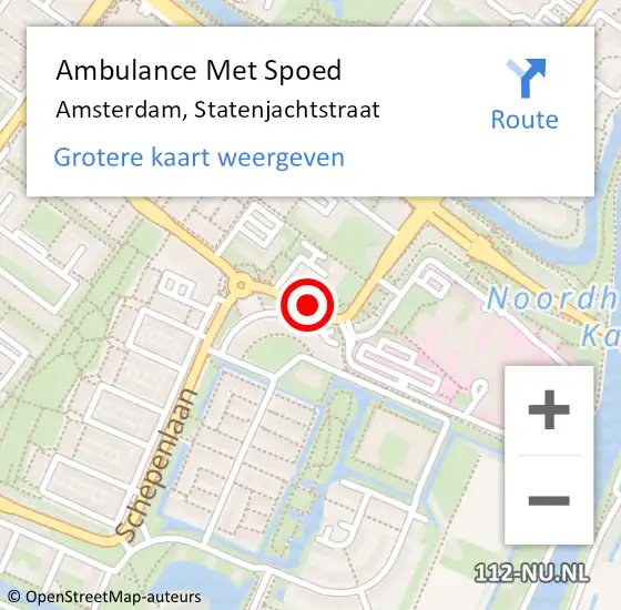 Locatie op kaart van de 112 melding: Ambulance Met Spoed Naar Amsterdam, Statenjachtstraat op 29 mei 2020 15:36