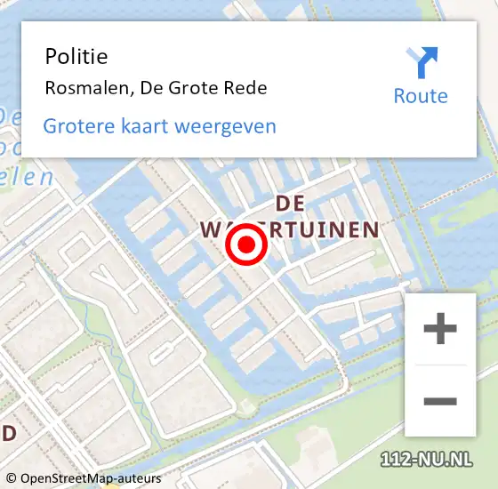 Locatie op kaart van de 112 melding: Politie Rosmalen, De Grote Rede op 29 mei 2020 16:08