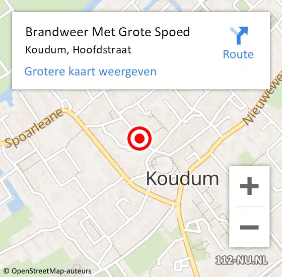 Locatie op kaart van de 112 melding: Brandweer Met Grote Spoed Naar Koudum, Hoofdstraat op 29 mei 2020 16:24