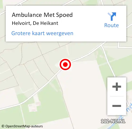 Locatie op kaart van de 112 melding: Ambulance Met Spoed Naar Helvoirt, De Heikant op 29 mei 2020 16:50