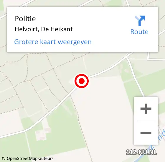 Locatie op kaart van de 112 melding: Politie Helvoirt, De Heikant op 29 mei 2020 16:51