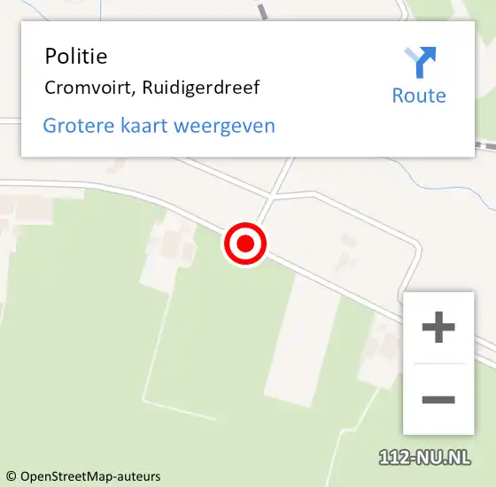 Locatie op kaart van de 112 melding: Politie Cromvoirt, Ruidigerdreef op 29 mei 2020 17:09