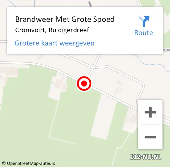 Locatie op kaart van de 112 melding: Brandweer Met Grote Spoed Naar Cromvoirt, Ruidigerdreef op 29 mei 2020 17:10