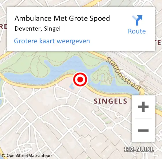 Locatie op kaart van de 112 melding: Ambulance Met Grote Spoed Naar Deventer, Singel op 29 mei 2020 17:57