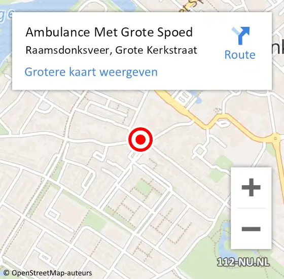 Locatie op kaart van de 112 melding: Ambulance Met Grote Spoed Naar Raamsdonksveer, Grote Kerkstraat op 29 mei 2020 18:26
