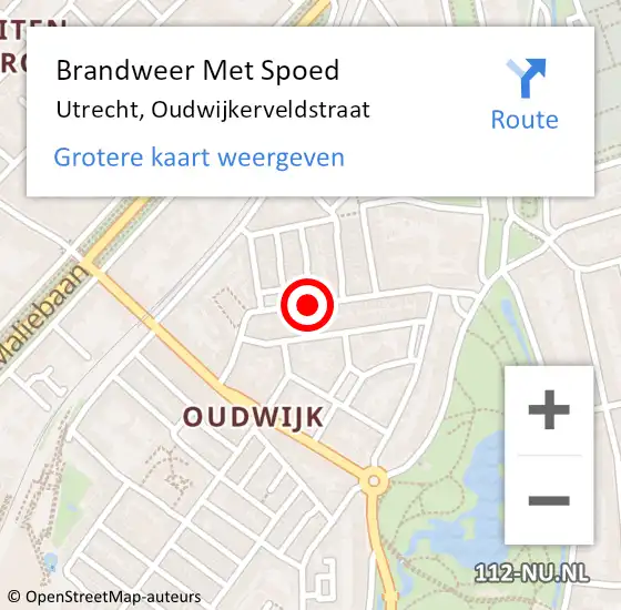 Locatie op kaart van de 112 melding: Brandweer Met Spoed Naar Utrecht, Oudwijkerveldstraat op 29 mei 2020 19:30