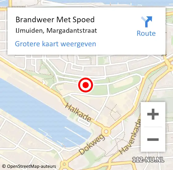 Locatie op kaart van de 112 melding: Brandweer Met Spoed Naar IJmuiden, Margadantstraat op 29 mei 2020 22:26