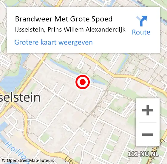Locatie op kaart van de 112 melding: Brandweer Met Grote Spoed Naar IJsselstein, Prins Willem Alexanderdijk op 30 mei 2020 02:11