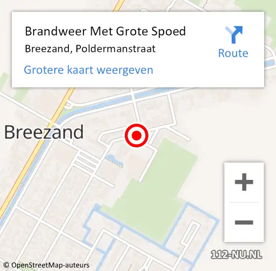 Locatie op kaart van de 112 melding: Brandweer Met Grote Spoed Naar Breezand, Poldermanstraat op 30 mei 2020 03:19