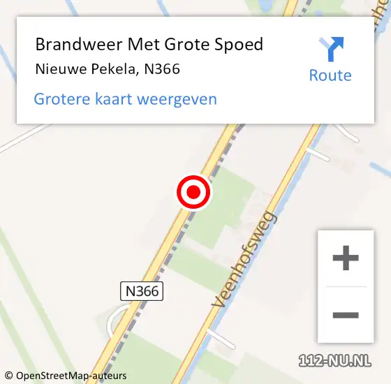 Locatie op kaart van de 112 melding: Brandweer Met Grote Spoed Naar Nieuwe Pekela, N366 op 30 mei 2020 06:08