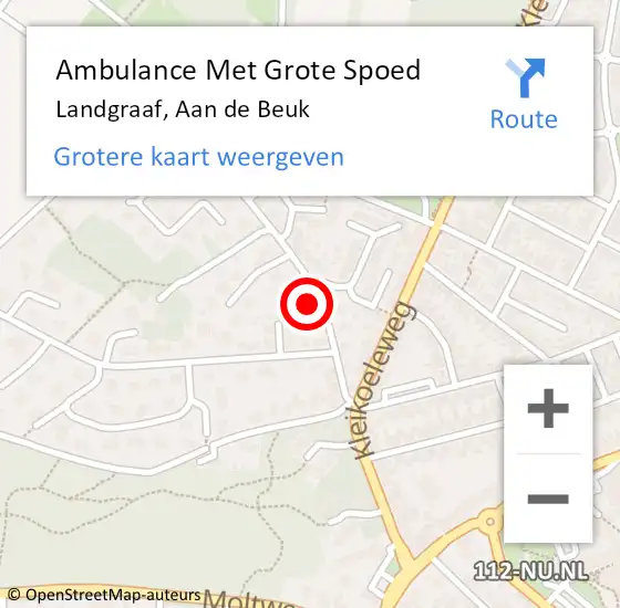 Locatie op kaart van de 112 melding: Ambulance Met Grote Spoed Naar Landgraaf, Aan de Beuk op 8 mei 2014 07:56