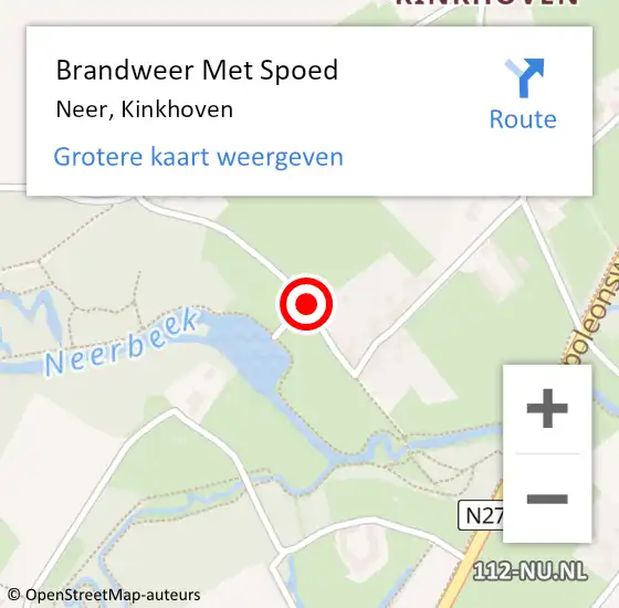 Locatie op kaart van de 112 melding: Brandweer Met Spoed Naar Neer, Kinkhoven op 30 mei 2020 08:03