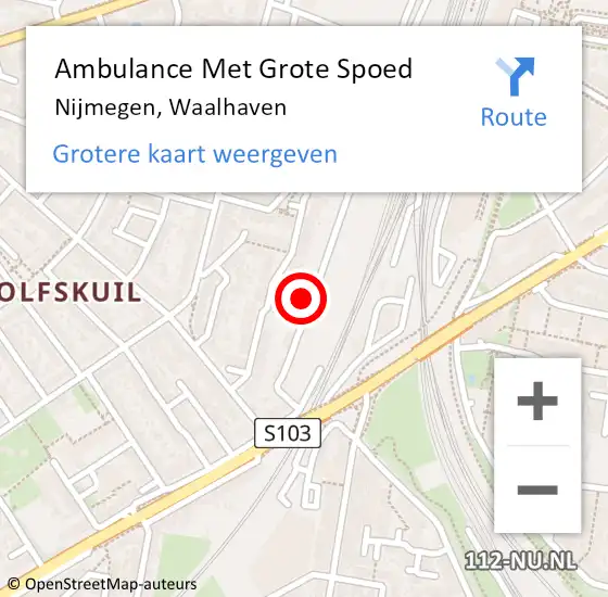 Locatie op kaart van de 112 melding: Ambulance Met Grote Spoed Naar Nijmegen, Waalhaven op 30 mei 2020 08:07